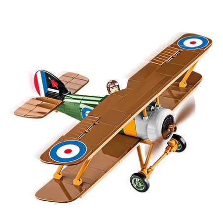 COBI CHARACTER BUILDING 2987 non  MÁY BAY CHIẾN ĐẤU LẠC ĐÀ SOPWITH tỷ lệ 1:32 bộ đồ chơi xếp lắp ráp ghép mô hình Military Army SOPWITH CAMEL F.1 Quân Sự Bộ Đội 176 khối