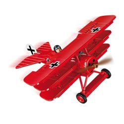 COBI CHARACTER BUILDING 2986 non  MÁY BAY CHIẾN ĐẤU TẦNG CÁNH RED BARON FOKKER tỷ lệ 1:32 bộ đồ chơi xếp lắp ráp ghép mô hình Military Army FOKKER DR.1 RED BARON Quân Sự Bộ Đội 174 khối