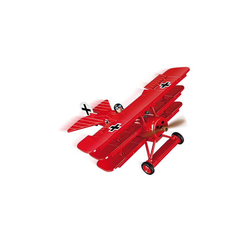 COBI CHARACTER BUILDING 2986 non  MÁY BAY CHIẾN ĐẤU TẦNG CÁNH RED BARON FOKKER tỷ lệ 1:32 bộ đồ chơi xếp lắp ráp ghép mô hình Military Army FOKKER DR.1 RED BARON Quân Sự Bộ Đội 174 khối