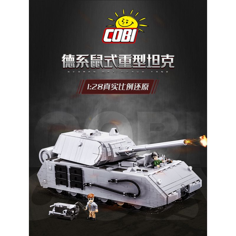 COBI CHARACTER BUILDING 2559 non  BỂ CHUỘT tỷ lệ 1:28 bộ đồ chơi xếp lắp ráp ghép mô hình Frozen PANZER VIII MAUS Nữ Hoàng Băng Giá 1605 khối