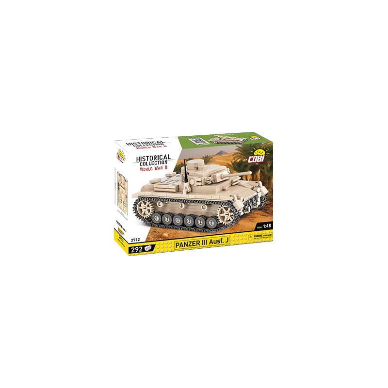 COBI CHARACTER BUILDING 2712 non  PANZER III PHIÊN BẢN SA MẠC tỷ lệ 1:48 bộ đồ chơi xếp lắp ráp ghép mô hình Frozen PANZER III AUSF. J Nữ Hoàng Băng Giá 292 khối