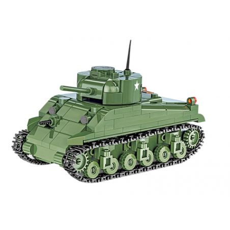COBI CHARACTER BUILDING 2715 non  XE TĂNG SHERMAN M4A1 tỷ lệ 1:48 bộ đồ chơi xếp lắp ráp ghép mô hình Military Army Quân Sự Bộ Đội 312 khối