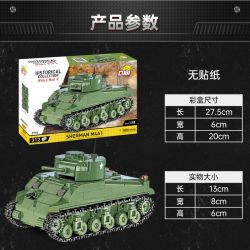 COBI CHARACTER BUILDING 2715 non  XE TĂNG SHERMAN M4A1 tỷ lệ 1:48 bộ đồ chơi xếp lắp ráp ghép mô hình Military Army Quân Sự Bộ Đội 312 khối