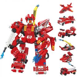 JIESTAR 22044 non  SỰ KẾT HỢP CỦA GIANT GOD FIRE MECH 6 bộ đồ chơi xếp lắp ráp ghép mô hình 461 khối