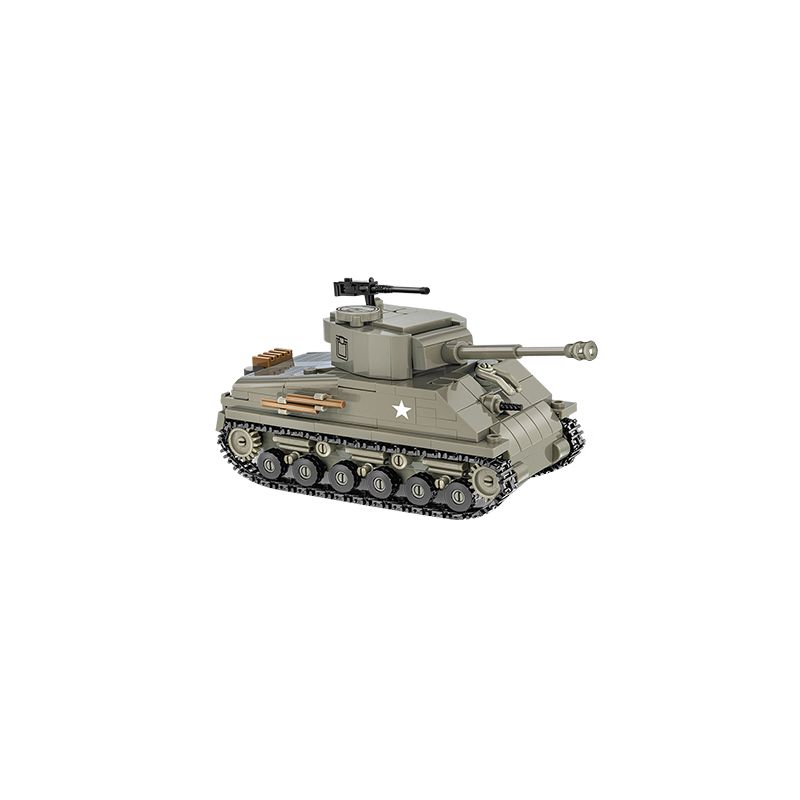 COBI CHARACTER BUILDING 2711 non  XE TĂNG SHERMAN M4A3E8 tỷ lệ 1:48 bộ đồ chơi xếp lắp ráp ghép mô hình Military Army M4A3E8 SHERMAN Quân Sự Bộ Đội 320 khối