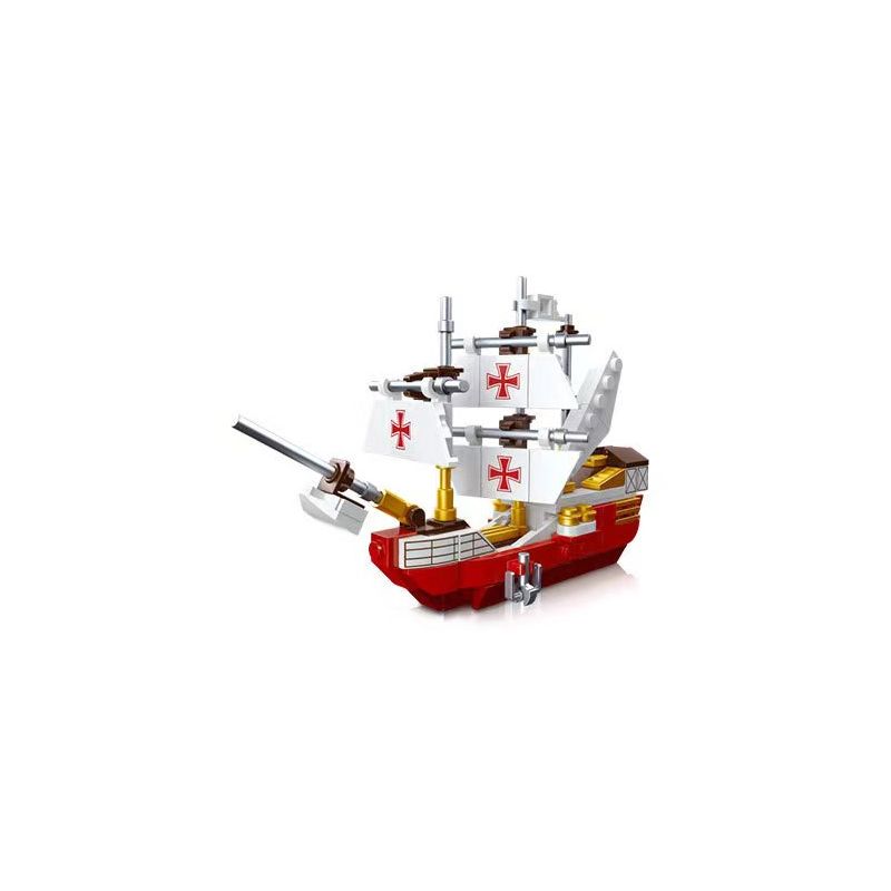 JIESTAR 36204 non  TÀU THU NHỎ SANTA MARIA bộ đồ chơi xếp lắp ráp ghép mô hình 158 khối