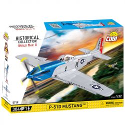 COBI CHARACTER BUILDING 5719 non  MÁY BAY CHIẾN ĐẤU MUSTANG P51D CỦA MỸ tỷ lệ 1:32 bộ đồ chơi xếp lắp ráp ghép mô hình Military Army P-51D MUSTANG Quân Sự Bộ Đội 304 khối