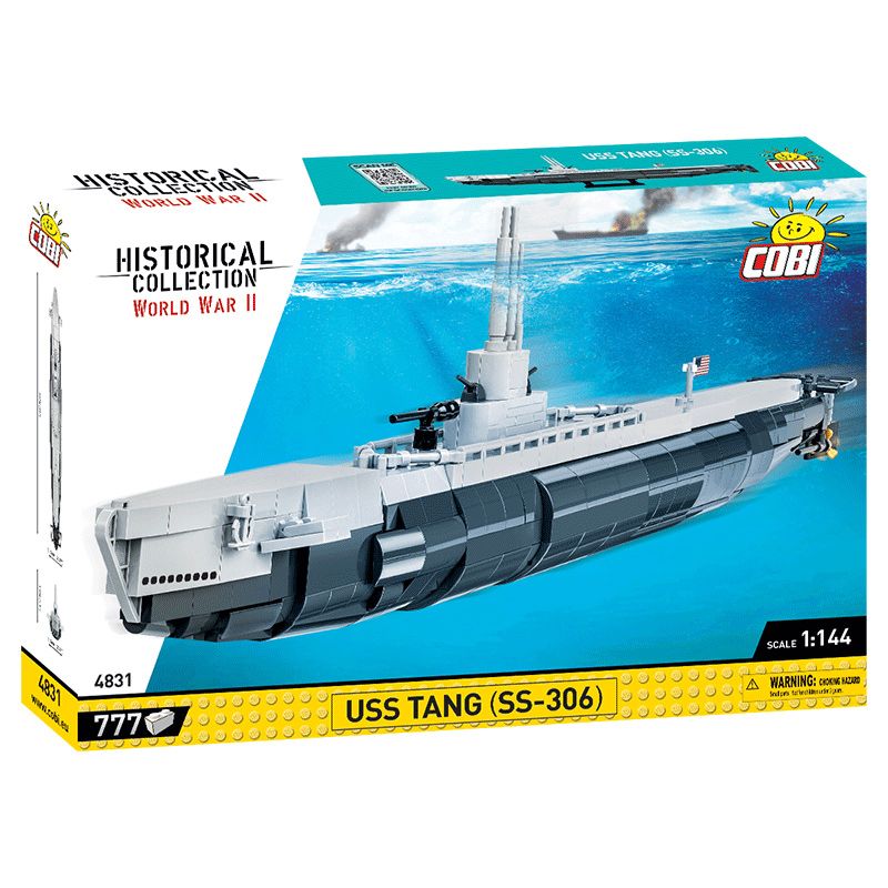 COBI CHARACTER BUILDING 4831 non  TÀU NGẦM USS TANG CỦA MỸ tỷ lệ 1:144 bộ đồ chơi xếp lắp ráp ghép mô hình Military Army USS TANG(SS-306) Quân Sự Bộ Đội 777 khối