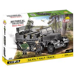 COBI CHARACTER BUILDING 2275 non  XE TẢI NỬA ĐƯỜNG TẤN PHIÊN BẢN MÀU ĐEN NGẦU CỦA ĐỨC tỷ lệ 1:35 bộ đồ chơi xếp lắp ráp ghép mô hình Military Army SD.KFZ.7 HALF-TRACK Quân Sự Bộ Đội 439 khối