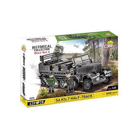 COBI CHARACTER BUILDING 2275 non  XE TẢI NỬA ĐƯỜNG TẤN PHIÊN BẢN MÀU ĐEN NGẦU CỦA ĐỨC tỷ lệ 1:35 bộ đồ chơi xếp lắp ráp ghép mô hình Military Army SD.KFZ.7 HALF-TRACK Quân Sự Bộ Đội 439 khối