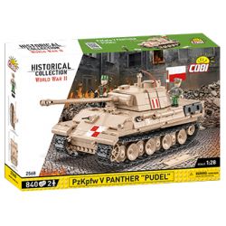 COBI CHARACTER BUILDING 2568 non  BÁO WARSAW tỷ lệ 1:28 bộ đồ chơi xếp lắp ráp ghép mô hình Military Army PZKPFW V PANTHER PUDEL Quân Sự Bộ Đội 840 khối