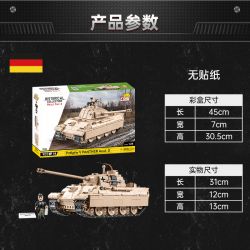 COBI CHARACTER BUILDING 2566 non  XE TĂNG PANTHER CỦA ĐỨC KIỂU 6 PHIÊN BẢN SA MẠC tỷ lệ 1:28 bộ đồ chơi xếp lắp ráp ghép mô hình Military Army PZKPFW V PANTHER AUSF. G Quân Sự Bộ Đội 905 khối
