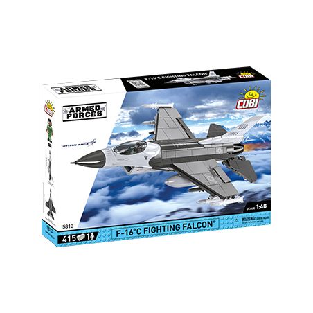 COBI CHARACTER BUILDING 5813 non  TIÊM KÍCH PHẢN LỰC F-16C tỷ lệ 1:48 bộ đồ chơi xếp lắp ráp ghép mô hình Military Army F-16 C FIGHTING FALCON Quân Sự Bộ Đội 415 khối