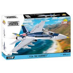 COBI CHARACTER BUILDING 5810 non  MÁY BAY TIÊM KÍCH F18C HORNET tỷ lệ 1:48 bộ đồ chơi xếp lắp ráp ghép mô hình Military Army F/A-18C HORNET Quân Sự Bộ Đội 538 khối