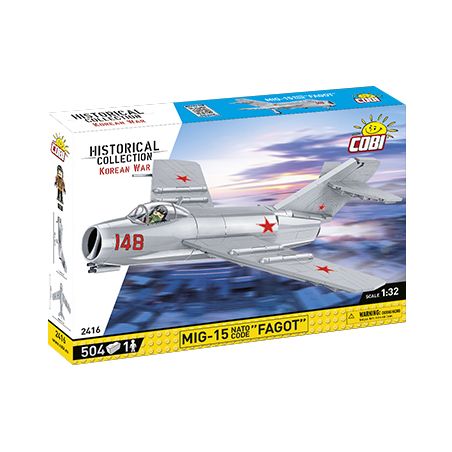 COBI CHARACTER BUILDING 2416 non  TIÊM KÍCH MIG15 tỷ lệ 1:32 bộ đồ chơi xếp lắp ráp ghép mô hình Military Army MIG-17 FAGOT Quân Sự Bộ Đội 504 khối