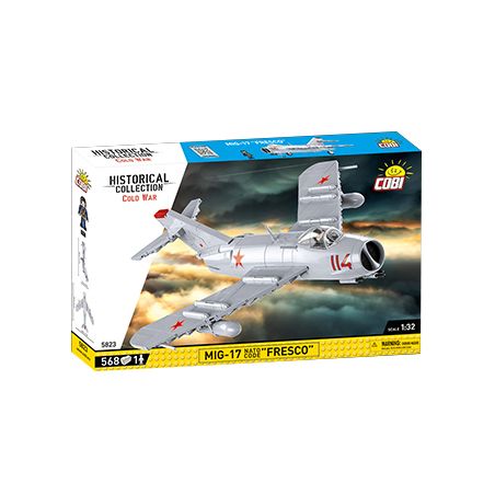 COBI CHARACTER BUILDING 5825 5823 non  TIÊM KÍCH MIG17 tỷ lệ 1:32 bộ đồ chơi xếp lắp ráp ghép mô hình Military Army MIG-17 FRESCO Quân Sự Bộ Đội 568 khối