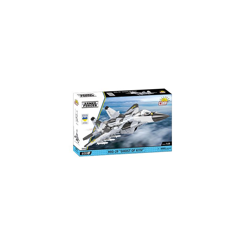 COBI CHARACTER BUILDING 5833 non  MÁY BAY CHIẾN ĐẤU MIG-29 UKRAINE PHIÊN BẢN GIỚI HẠN ĐẶC BIỆT tỷ lệ 1:48 bộ đồ chơi xếp lắp ráp ghép mô hình Military Army MIG-29 GHOST OF KYIV Quân Sự Bộ Đội 600 khối