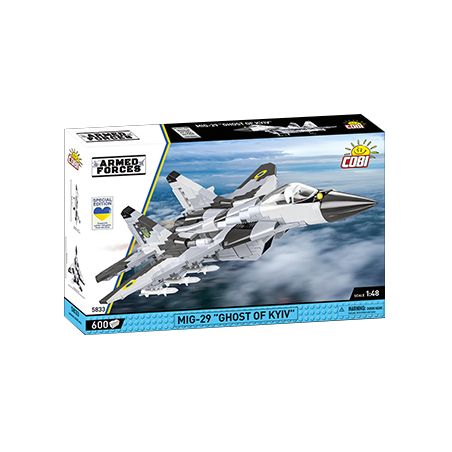 COBI CHARACTER BUILDING 5833 non  MÁY BAY CHIẾN ĐẤU MIG-29 UKRAINE PHIÊN BẢN GIỚI HẠN ĐẶC BIỆT tỷ lệ 1:48 bộ đồ chơi xếp lắp ráp ghép mô hình Military Army MIG-29 GHOST OF KYIV Quân Sự Bộ Đội 600 khối