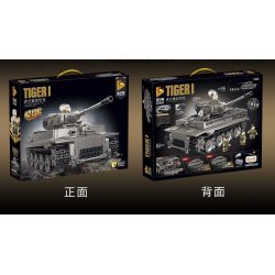 PanlosBrick 632015 Panlos Brick 632015 non  XE TĂNG HẠNG NẶNG HỔ bộ đồ chơi xếp lắp ráp ghép mô hình Military Army TIGER Quân Sự Bộ Đội 1776 khối