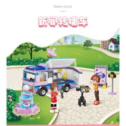 JIESTAR 20374 non  XE PHÁT TIN TỨC bộ đồ chơi xếp lắp ráp ghép mô hình Oriental Keer Modern Academy NEWS TRUCK 296 khối