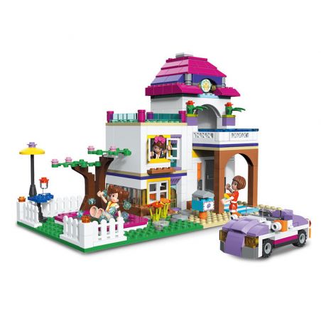 JIESTAR 20379 non  BIỆT THỰ CÓ HỒ BƠI bộ đồ chơi xếp lắp ráp ghép mô hình Oriental Keer Modern Academy 461 khối