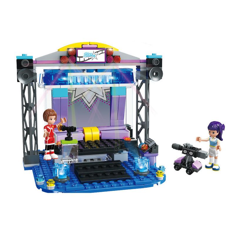 JIESTAR 20375 non  SÂN KHẤU NGOÀI TRỜI bộ đồ chơi xếp lắp ráp ghép mô hình Oriental Keer Modern Academy OUTDOOR STAGE 253 khối