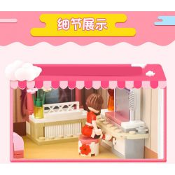 JIESTAR 20367 non  PHÒNG NGỦ KERR bộ đồ chơi xếp lắp ráp ghép mô hình Oriental Keer Modern Academy 142 khối