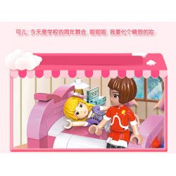 JIESTAR 20367 non  PHÒNG NGỦ KERR bộ đồ chơi xếp lắp ráp ghép mô hình Oriental Keer Modern Academy 142 khối