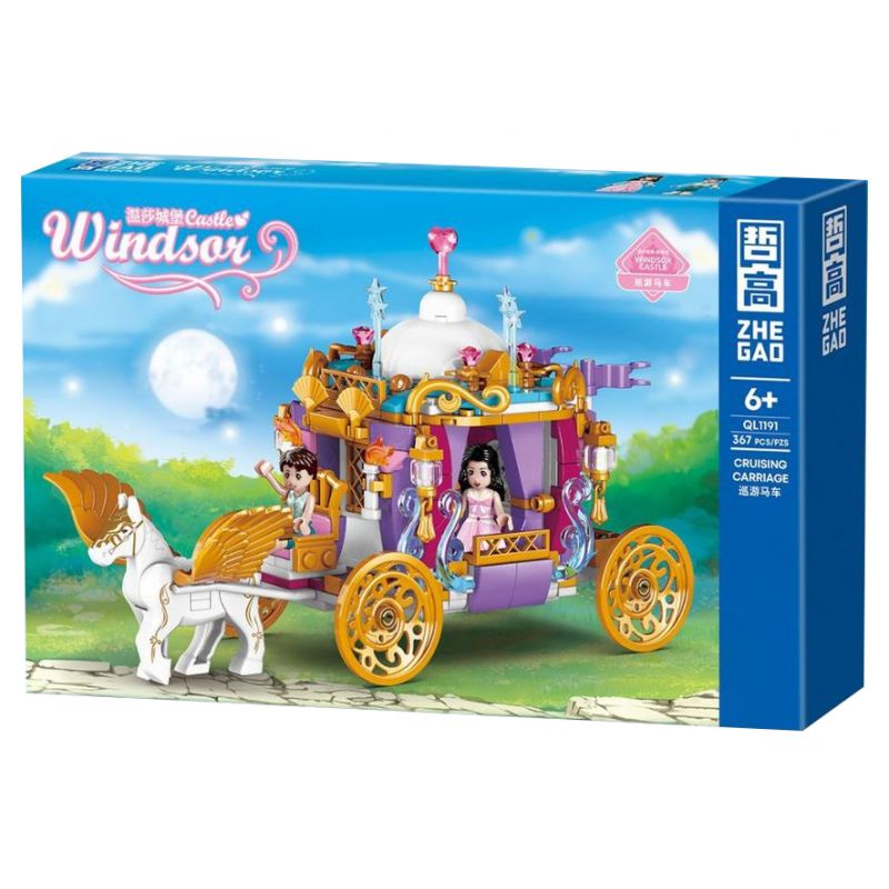 ZHEGAO QL1191 1191 non  CỖ XE DIỄU HÀNH bộ đồ chơi xếp lắp ráp ghép mô hình Girl WINDSOR CASTLE Con Gái 367 khối
