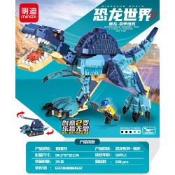 MINGDI 10069 non  THẾ GIỚI KHỦNG LONG SPINOSAURUS - XE TĂNG bộ đồ chơi xếp lắp ráp ghép mô hình Jurassic World 594 khối