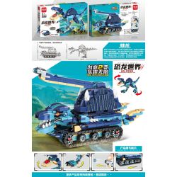 MINGDI 10069 non  THẾ GIỚI KHỦNG LONG SPINOSAURUS - XE TĂNG bộ đồ chơi xếp lắp ráp ghép mô hình Jurassic World 594 khối