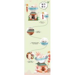 GEKKOSHA 801001 non  KHUNG CẢNH PHỐ ẨM THỰC NHÀ BÁNH BAO XIANGXIANG bộ đồ chơi xếp lắp ráp ghép mô hình Creator Sáng Tạo 707 khối