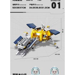 JIESTAR 59012 non  THÁM HIỂM MẶT TRĂNG bộ đồ chơi xếp lắp ráp ghép mô hình 735 khối