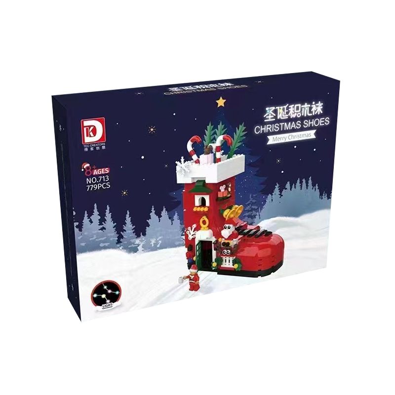 DK 713 non  TẤT GIÁNG SINH bộ đồ chơi xếp lắp ráp ghép mô hình Christmas CHRISTMAS SHOES 779 khối