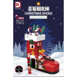 DK 713 non  TẤT GIÁNG SINH bộ đồ chơi xếp lắp ráp ghép mô hình Christmas CHRISTMAS SHOES 779 khối