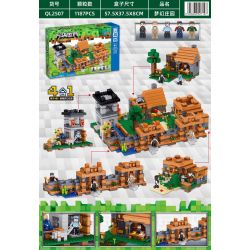 ZHEGAO QL2507 2507 non  VÙNG ĐẤT THẦN THOẠI bộ đồ chơi xếp lắp ráp ghép mô hình Minecraft CUBE WORLD Game Xây Dựng 1187 khối