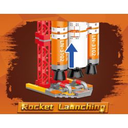 LINOOS LN3102 3102 non  TÊN LỬA ÂM THANH bộ đồ chơi xếp lắp ráp ghép mô hình MARS BASE SPACE SHUTTLE 558 khối