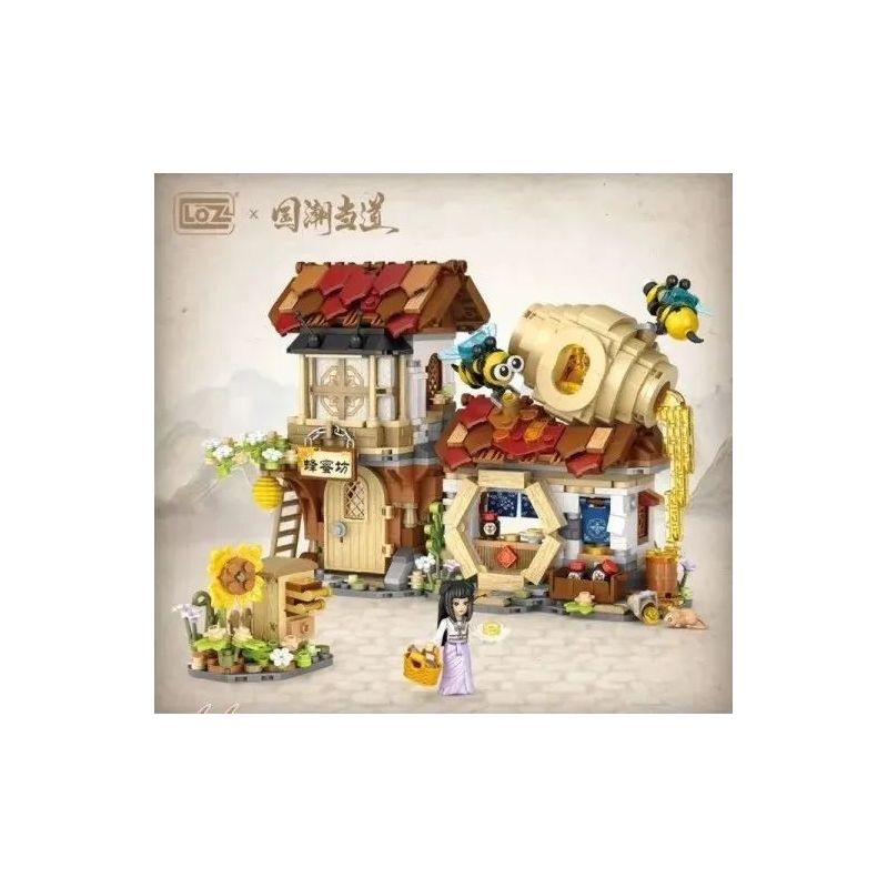 LOZ 1943 non  CỬA HÀNG MẬT ONG bộ đồ chơi xếp lắp ráp ghép mô hình 1242 khối