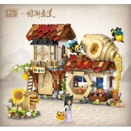 LOZ 1943 non  CỬA HÀNG MẬT ONG bộ đồ chơi xếp lắp ráp ghép mô hình 1242 khối