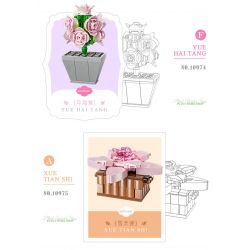 XIANG JUN 10975 non  SHOP HOA CÂY CẢNH 6 LOẠI CHẬU MỌNG NƯỚC THIÊN THẦN TUYẾT CÚC NGỌC BÍCH TIÊN LINGBO BƯỚM TÍM NỤ TẦM XUÂN SAN HÔ JI bộ đồ chơi xếp lắp ráp ghép mô hình Creator Sáng Tạo