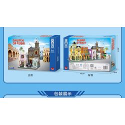 ZHEGAO DZ6021 6021 non  NHÀ THỜ CUBA bộ đồ chơi xếp lắp ráp ghép mô hình Modular Buildings CHURCH OF CUBA Mô Hình Nhà Cửa 2300 khối