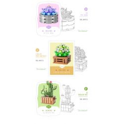 XIANG JUN 10975 non  SHOP HOA CÂY CẢNH 6 LOẠI CHẬU MỌNG NƯỚC THIÊN THẦN TUYẾT CÚC NGỌC BÍCH TIÊN LINGBO BƯỚM TÍM NỤ TẦM XUÂN SAN HÔ JI bộ đồ chơi xếp lắp ráp ghép mô hình Creator Sáng Tạo