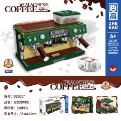 ZHEGAO DZ6017 6017 non  MÁY PHA CÀ PHÊ ĐÔI bộ đồ chơi xếp lắp ráp ghép mô hình Creator COFFEE MACHINE Sáng Tạo 928 khối