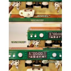 ZHEGAO DZ6017 6017 non  MÁY PHA CÀ PHÊ ĐÔI bộ đồ chơi xếp lắp ráp ghép mô hình Creator COFFEE MACHINE Sáng Tạo 928 khối