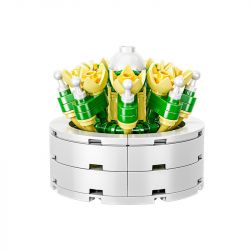 XIANG JUN 10974 non  SHOP HOA CÂY CẢNH 6 LOẠI CHẬU MỌNG NƯỚC BAIRENJIN DAIZIXIN XINGDOUDOU LANBINGYU AZURE MOON BEGONIA bộ đồ chơi xếp lắp ráp ghép mô hình Creator Sáng Tạo