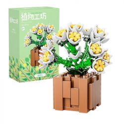 XIANG JUN 10974 non  SHOP HOA CÂY CẢNH 6 LOẠI CHẬU MỌNG NƯỚC BAIRENJIN DAIZIXIN XINGDOUDOU LANBINGYU AZURE MOON BEGONIA bộ đồ chơi xếp lắp ráp ghép mô hình Creator Sáng Tạo