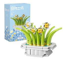 XIANG JUN 10974 non  SHOP HOA CÂY CẢNH 6 LOẠI CHẬU MỌNG NƯỚC BAIRENJIN DAIZIXIN XINGDOUDOU LANBINGYU AZURE MOON BEGONIA bộ đồ chơi xếp lắp ráp ghép mô hình Creator Sáng Tạo