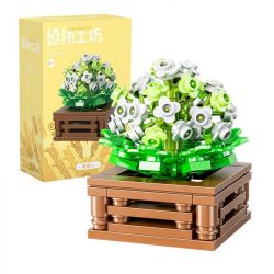 XIANG JUN 10974 non  SHOP HOA CÂY CẢNH 6 LOẠI CHẬU MỌNG NƯỚC BAIRENJIN DAIZIXIN XINGDOUDOU LANBINGYU AZURE MOON BEGONIA bộ đồ chơi xếp lắp ráp ghép mô hình Creator Sáng Tạo