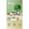 XIANG JUN 10974 non  SHOP HOA CÂY CẢNH 6 LOẠI CHẬU MỌNG NƯỚC BAIRENJIN DAIZIXIN XINGDOUDOU LANBINGYU AZURE MOON BEGONIA bộ đồ chơi xếp lắp ráp ghép mô hình Creator Sáng Tạo