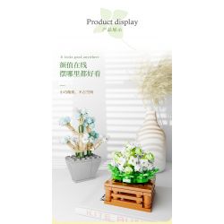 XIANG JUN 10974 non  SHOP HOA CÂY CẢNH 6 LOẠI CHẬU MỌNG NƯỚC BAIRENJIN DAIZIXIN XINGDOUDOU LANBINGYU AZURE MOON BEGONIA bộ đồ chơi xếp lắp ráp ghép mô hình Creator Sáng Tạo